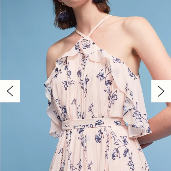 SHOSHANNA Halter Silk Ruffle Pink Dress - Picture 9 of 9
